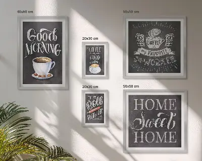 Modernes Wandbilderset mit rustikalen Kaffee-Inspirationen
