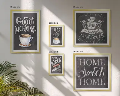 Modernes Wandbilderset mit rustikalen Kaffee-Inspirationen