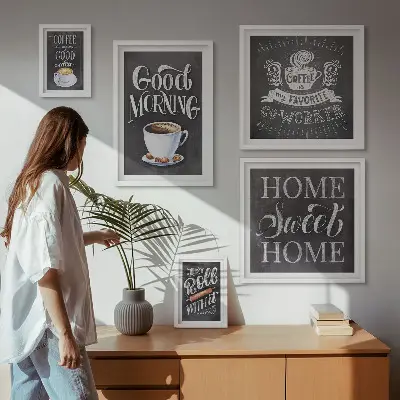 Modernes Wandbilderset mit rustikalen Kaffee-Inspirationen