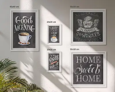 Modernes Wandbilderset mit rustikalen Kaffee-Inspirationen