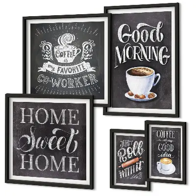 Modernes Wandbilderset mit rustikalen Kaffee-Inspirationen