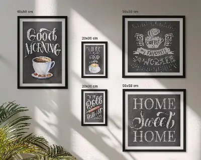 Modernes Wandbilderset mit rustikalen Kaffee-Inspirationen
