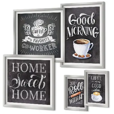 Modernes Wandbilderset mit rustikalen Kaffee-Inspirationen