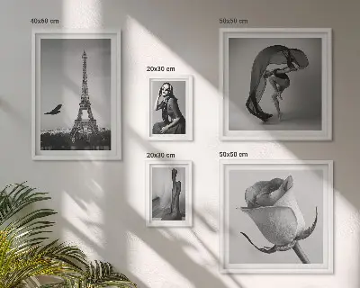 Bilderset fürs Sofa im stilvollen Schwarz-Weiß-Design mit Paris-Motiv