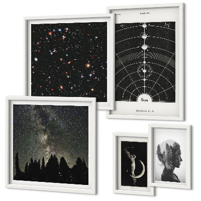 Bildergalerie-set für die wand Kosmische Inspirationen der Galaxie