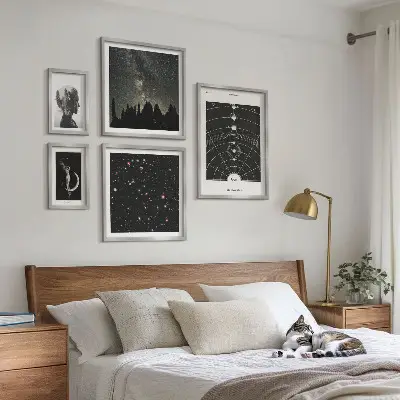 Bildergalerie-Set für die Wand mit kosmischen Galaxie-Inspirationen