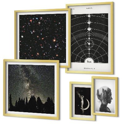 Bildergalerie-set für die wand Kosmische Inspirationen der Galaxie