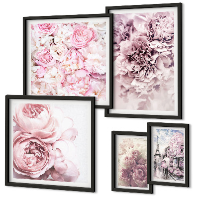 Modernes wandbilder-set Vintage-Blumenarrangements