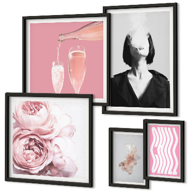 Bildergalerie-set für die wand Chill Wine Woman Smoke