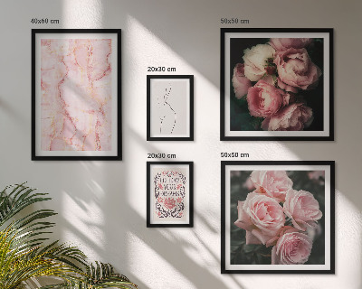 Modernes wandbilder-set Rosa Blumen im Boho-Stil