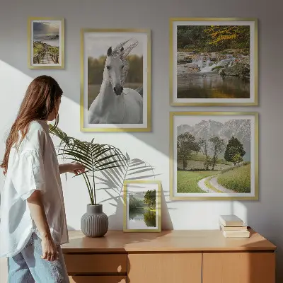 Bildergalerie-Set für die Wand mit Landschafts- und Pferdemotiven