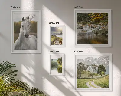 Bildergalerie-Set für die Wand mit Landschafts- und Pferdemotiven