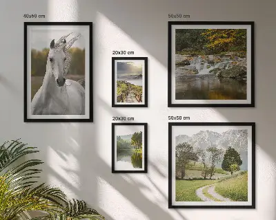 Bildergalerie-Set für die Wand mit Landschafts- und Pferdemotiven