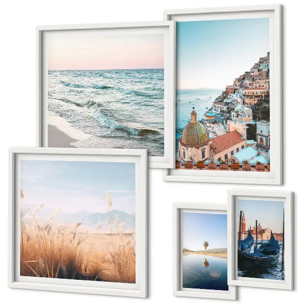 Modernes Wandbilder-Set mit bezauberndem Meerblick