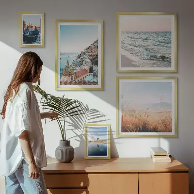 Modernes Wandbilder-Set mit bezauberndem Meerblick