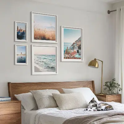 Modernes Wandbilder-Set mit bezauberndem Meerblick