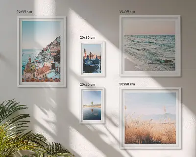 Modernes Wandbilder-Set mit bezauberndem Meerblick