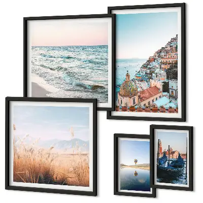 Modernes Wandbilder-Set mit bezauberndem Meerblick