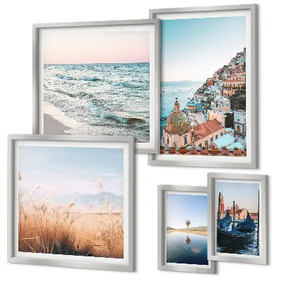 Modernes Wandbilder-Set mit bezauberndem Meerblick