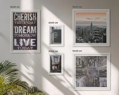 Wandbilder-Set mit inspirierenden Stadtslogans