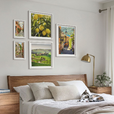 Bilderset fürs sofa Charmante Straßen und Landschaften Italiens