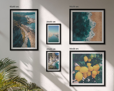 Modernes wandbilder-set Strandlandschaften Zitrusfrüchte
