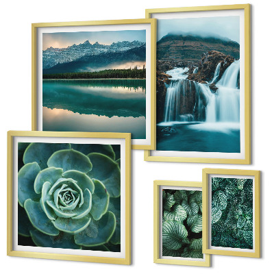 Bildergalerie-set für die wand Grüne Pflanzen, Wasserfälle, Natur