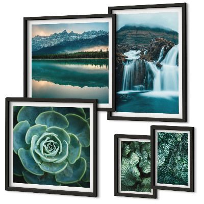 Bildergalerie-set für die wand Grüne Pflanzen, Wasserfälle, Natur