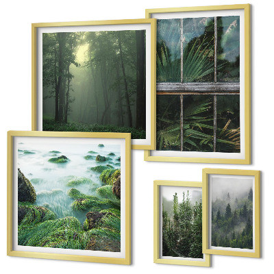 Modernes wandbilder-set Grüne Landschaften, Wälder, Vegetation