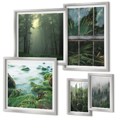 Modernes wandbilder-set Grüne Landschaften, Wälder, Vegetation