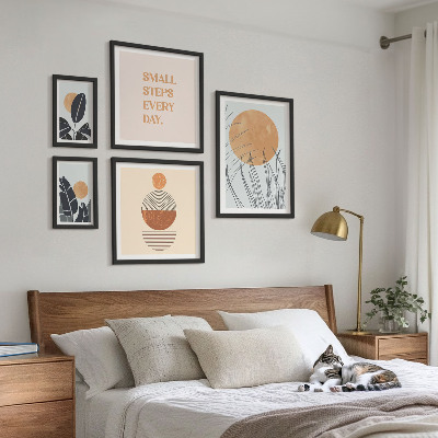 Bilderset fürs sofa Stilvolle Slogans mit Pflanzengrafiken