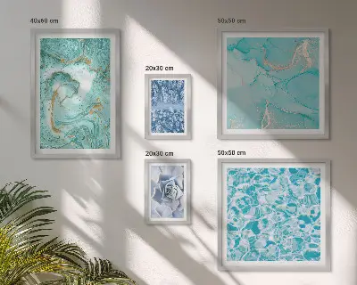 Bildergalerie-Set für die Wand mit stilvollen türkisblauen Akzenten