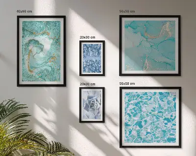Bildergalerie-Set für die Wand mit stilvollen türkisblauen Akzenten