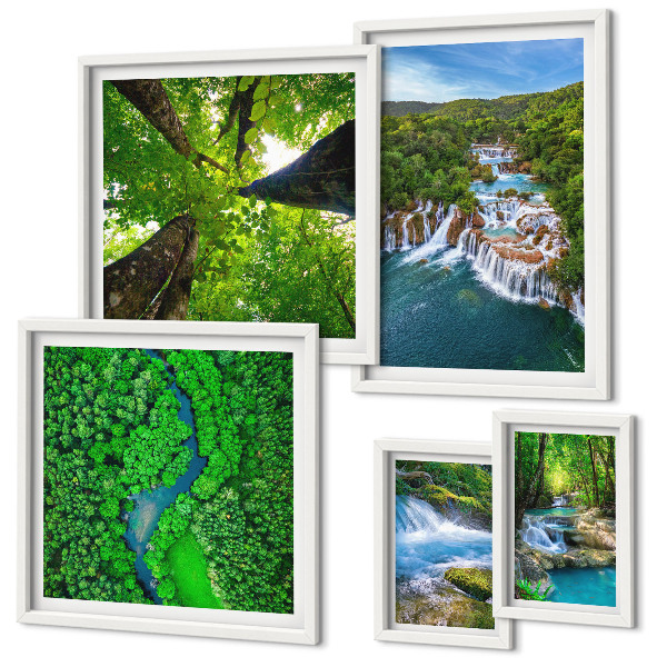 Bildergalerie-set für die wand Wasserfälle, grüne Landschaften