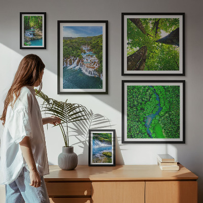 Bildergalerie-set für die wand Wasserfälle, grüne Landschaften