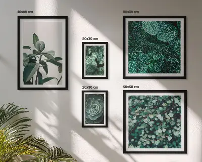 Bildergalerie-Set für die Wand mit Pflanzenmotiven und grünen Blättern