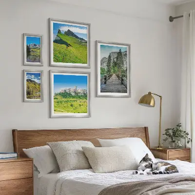 Bilderset fürs Sofa mit Berglandschaften und Wasserfällen