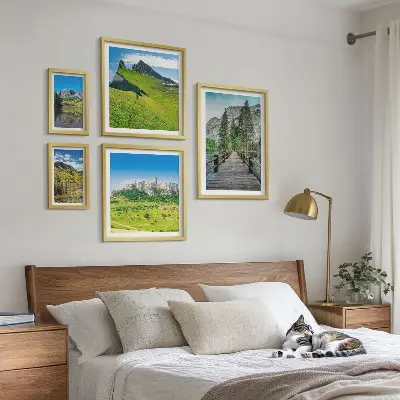 Bilderset fürs Sofa mit Berglandschaften und Wasserfällen