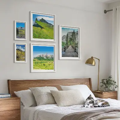 Bilderset fürs Sofa mit Berglandschaften und Wasserfällen