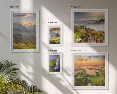 Bildergalerie-set für die wand Berglandschaften, Wasserfälle