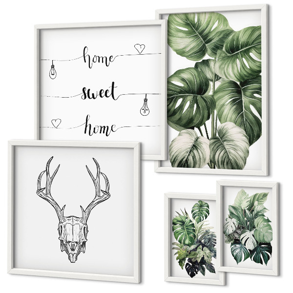 Modernes wandbilder-set Pflanzenmotive mit Naturbezug