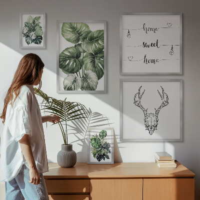 Modernes wandbilder-set Pflanzenmotive mit Naturbezug