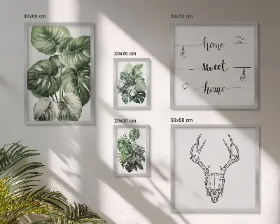 Modernes Wandbilder-Set mit Pflanzenmotiven und Naturbezug