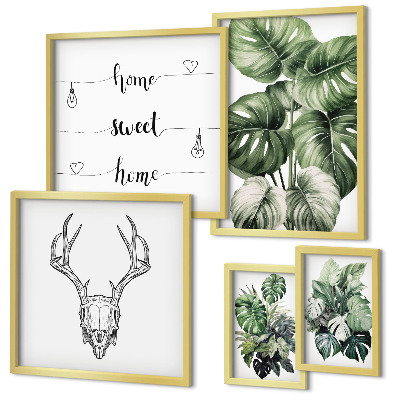 Modernes wandbilder-set Pflanzenmotive mit Naturbezug