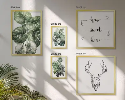 Modernes Wandbilder-Set mit Pflanzenmotiven und Naturbezug