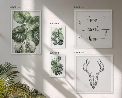 Modernes Wandbilder-Set mit Pflanzenmotiven und Naturbezug