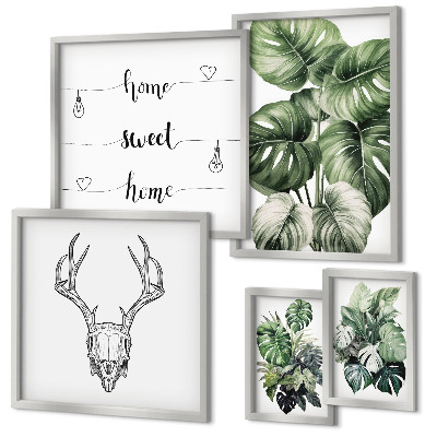 Modernes wandbilder-set Pflanzenmotive mit Naturbezug
