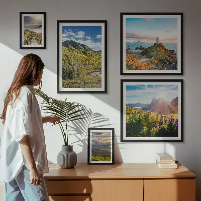 Bildergalerie-Set für die Wand mit Berglandschaften und Naturmotiven