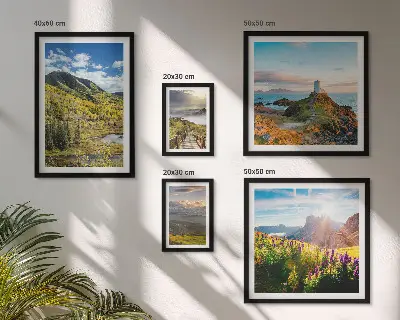 Bildergalerie-Set für die Wand mit Berglandschaften und Naturmotiven