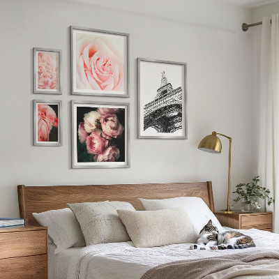 Bildergalerie-set für die wand Rosen, Eiffelturm, Romantik